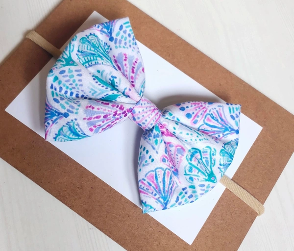 Fabric Bow Headband  - Stretchable.