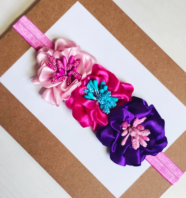 Fabric Flowers Headband  - Stretchable
