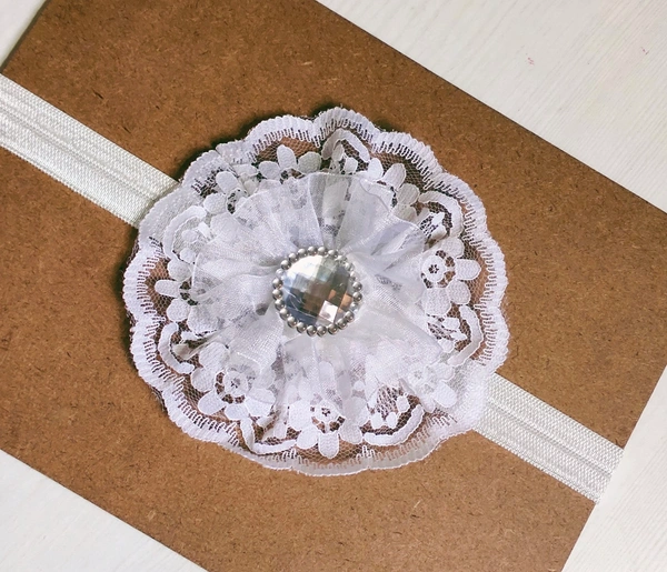 Floral Lace Bow Headband  - Stretchable Headband