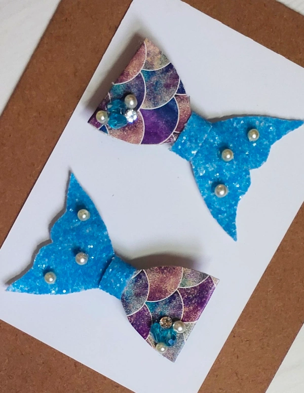 Mermaid Hairclips Pair  - Medium Size Alligator Clips