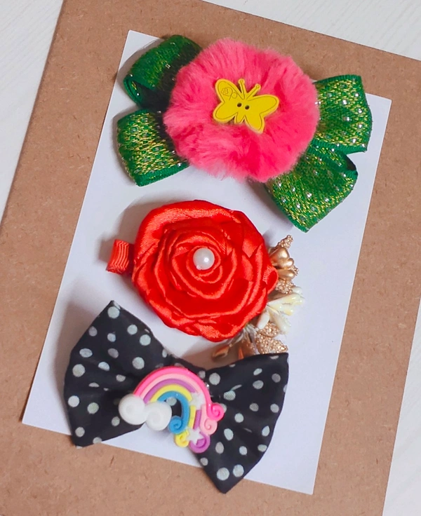 Hair Clip Set Of Three Clips - Medium Size Alligator Hair Clip