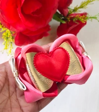 Heart Bow For Valentine's Day . - Alligator Clip Medium Size