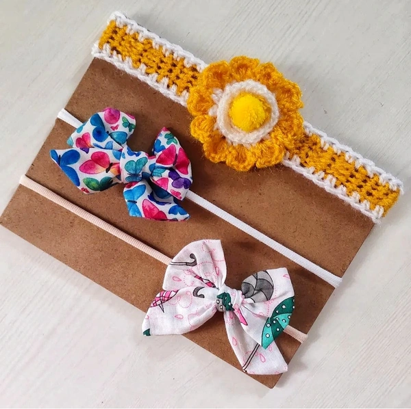 Baby Headbands Set Of 3 - Stretchable Headbands