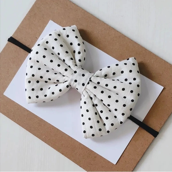 Polka Dots Bow Headband  - Stretchable Headband