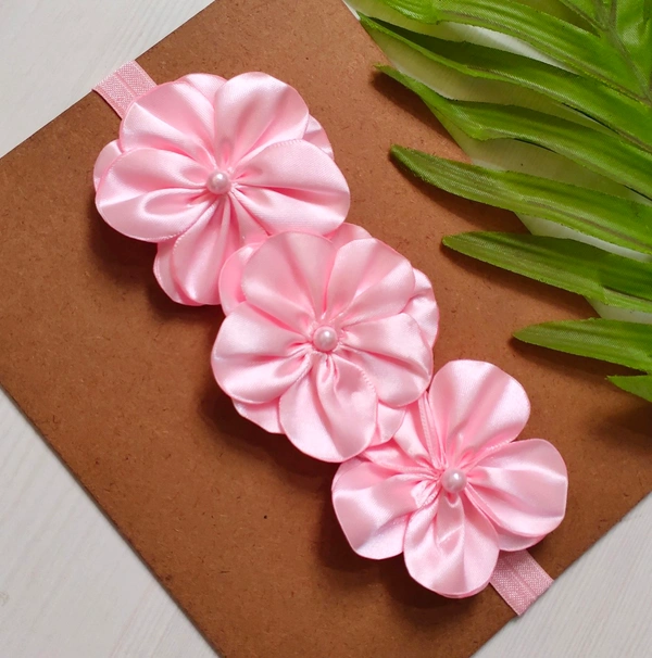 Baby Pink Flower Headband  - Stretchable Headband