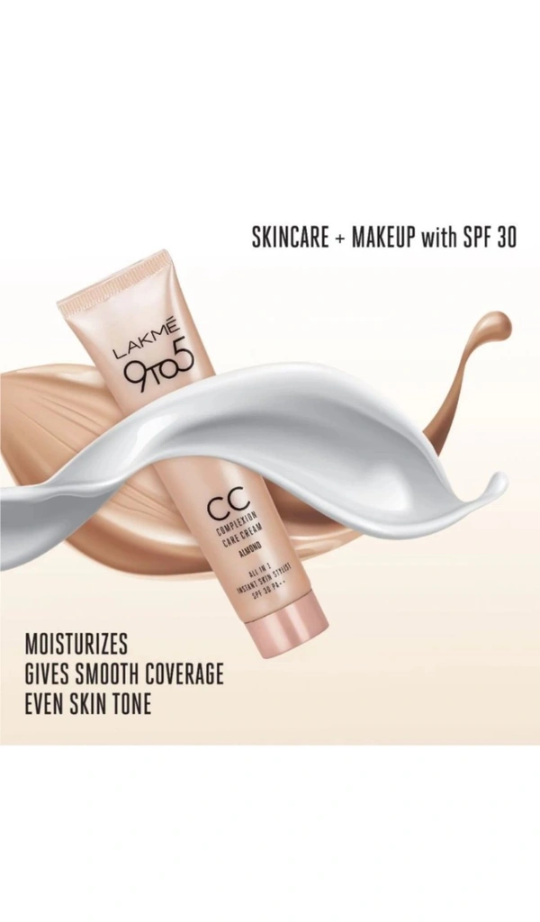 LAKME 9to5 C.C Complexion Care Face Cream Foundation  - 30ml, Shade--04 Almond, LAKME