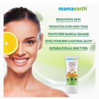 MAMA EARTH  Mama Earth  Vitamin C Turmeric For Skin ILLUMINATION Face Wash (100 ML) - Yellow Cream, 100ml, MamaEarth