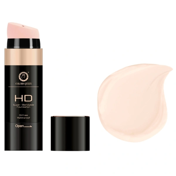 COLORS QUEEN HD Super-Blendable Oil Free Waterproof Foundation  - COLORS QUEEN, NATURAL, 01 IVORY
