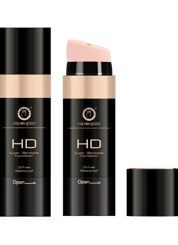 COLORS QUEEN HD Super-Blendable Oil Free Waterproof Foundation  - COLORS QUEEN, NATURAL, 01 IVORY