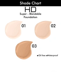 COLORS QUEEN HD Super-Blendable Oil Free Waterproof Foundation  - COLORS QUEEN, NATURAL, 01 IVORY