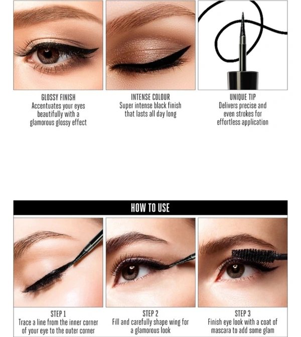 COLORS QUEEN INFALLIBLE LONG LASTING WATERPROOF EYELINER  - COLORS QUEEN, MATTE, BLACK