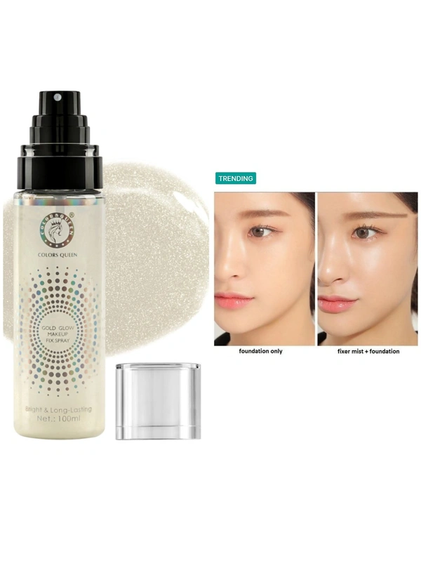 COLORS QUEEN GOLD GLOW Bright & Long-lasting Mackeup Fix Spray  - COLORS QUEEN, Natural, Transparent