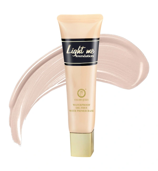COLORS QUEEN Light Me Foundation Waterproof Oil Free With Primer Base Foundation  - COLORS QUEEN, Natural, 02 NATURAL BEIGE