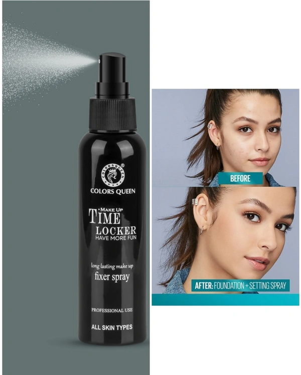 MACKE-UP TIME LOCKER Long Lasting Makeup Fixer Spray  - COLORS QUEEN, Natural
