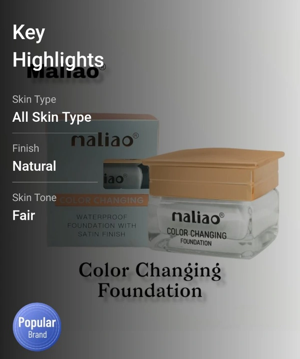 Color Changing Waterproof Foundation With Satin Finish Foundation (30ml)  - MALIAO, Natural, Beige