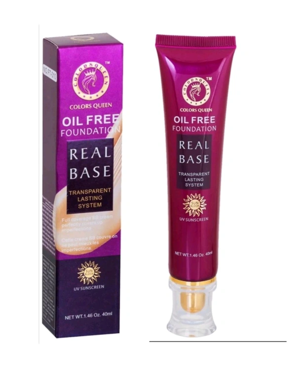 COLORS QUEEN  Colors Queen Real Base Oil Free Waterproof Foundation No-1 - No1- Ivory, COLORS QUEEN, 40ml