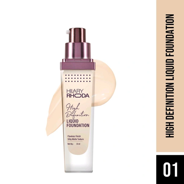 HilaryRhoda Poreless Perfection | Blends Flawlessly | Matte Finish & Lightweight Formula | High Coverage Formula | Skin-True Finish | Invisible Wear Formula - Natural, No-1 Ivory