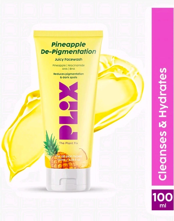 The Plant Fix Plix  5% Pineapple Foaming Facewash For Depigmentation,100ml | Cleanser For Skin Brightening & Even Toned Complexion | Free Of Sulphates, Paraben & Silicones - 100 ml