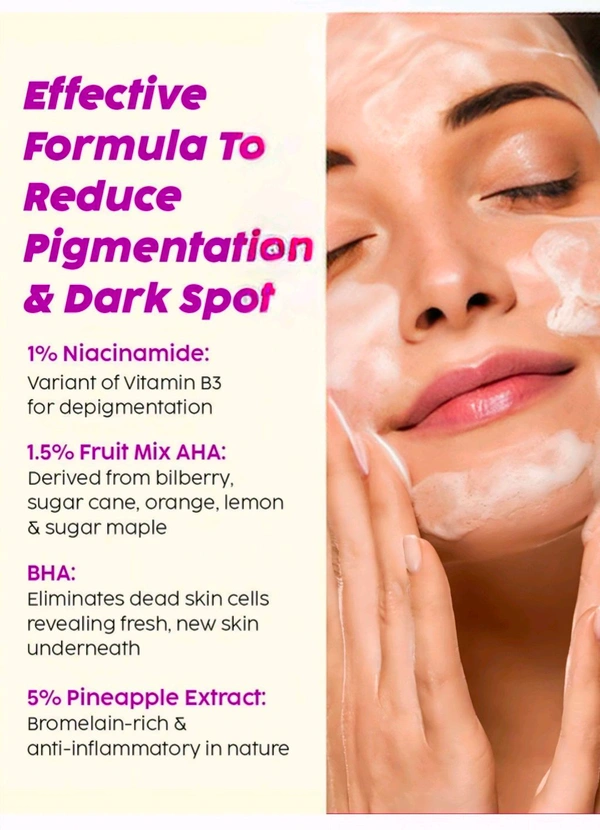 The Plant Fix Plix  5% Pineapple Foaming Facewash For Depigmentation,100ml | Cleanser For Skin Brightening & Even Toned Complexion | Free Of Sulphates, Paraben & Silicones - 100 ml