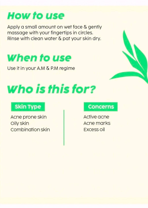 The Plants Fix Plix 0.5% w/w Salicylic Acid Jamun Face Wash Cleanser Gel For Active Acne & Oil Control, For Breakouts | Oily & Acne Prone Skin | Women & Men | 100 ml - 100 ml