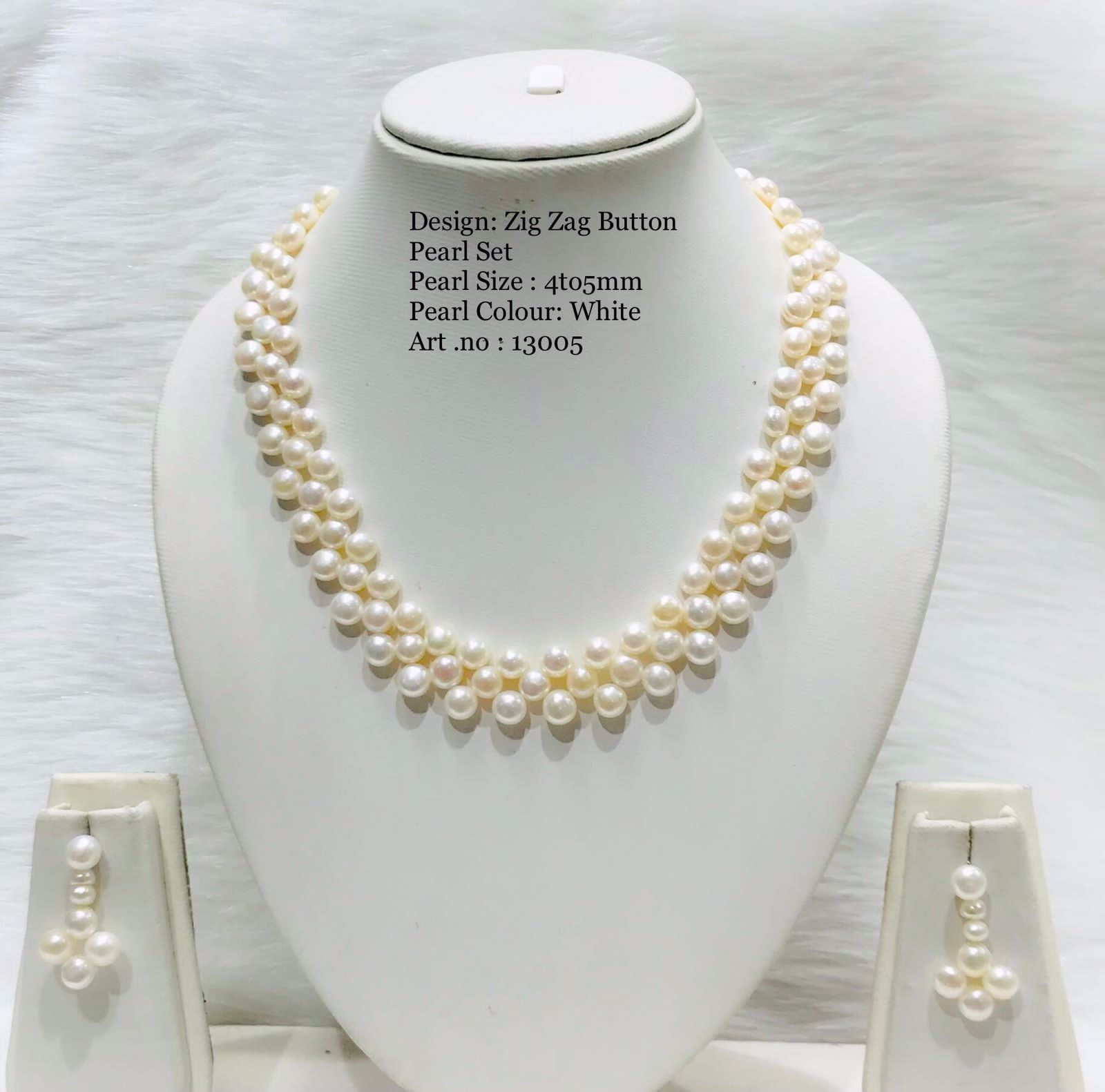 Button sale pearl necklace