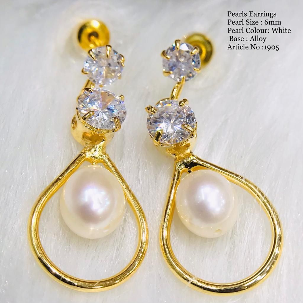 South Sea Pearl & Diamond Cluster Drop Earrings (White Gold) — Shreve,  Crump & Low