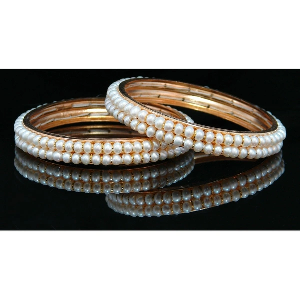 2 Layer Half Round Pearl Bengals - PB153 - Golden, White, 2.6
