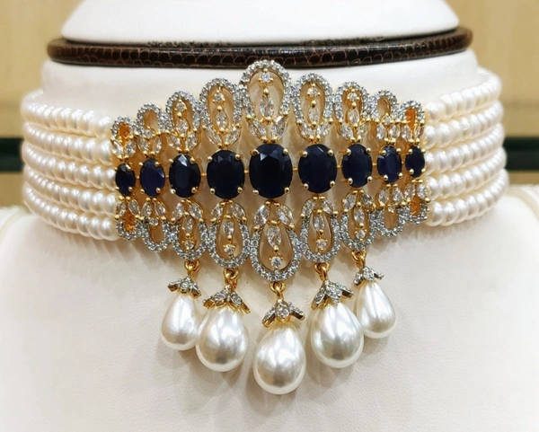 Rani Haar And Choker Set - 20 Inches, White, 4 MM