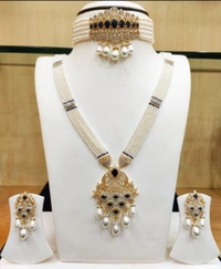 Rani Haar And Choker Set - 20 Inches, White, 4 MM