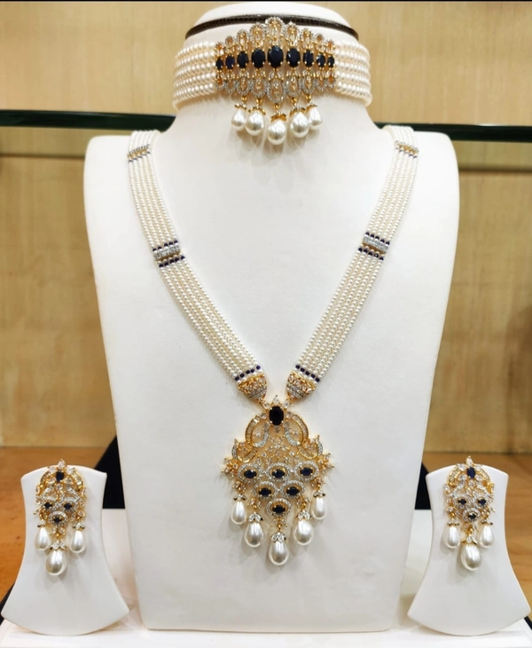 Rani Haar And Choker Set - 20 Inches, White, 4 MM