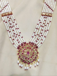 Rani Haar Necklace 7 Layers - White, 4 MM, 22 Inches