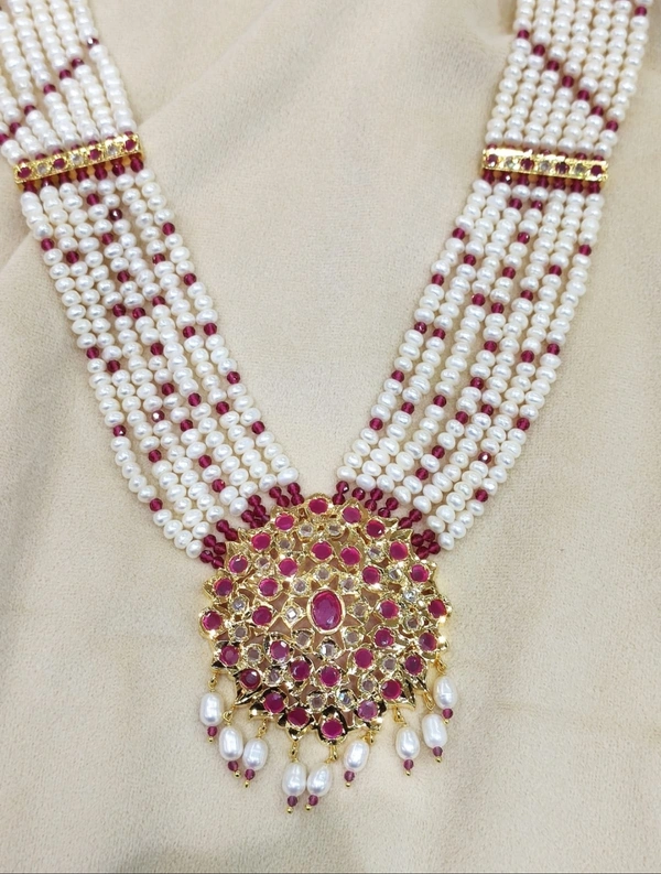 Rani Haar Necklace 7 Layers - White, 4 MM, 22 Inches