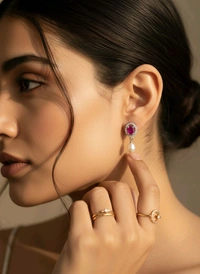 Pearl Earring - PE104 - 4 MM, Silver, White