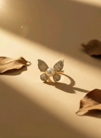 Pearl Premium Ring - PR113 - Gold, Adjustable, 5 MM