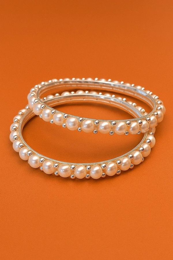 Button Pearl Bengal's - PBG170 - Silver, White, 2.8