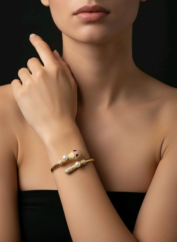 Pearl Bracelet - PB166 - Gold, Adjustable, White