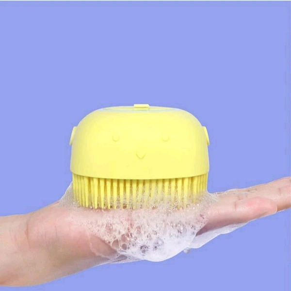 Silicon Massage Body Brush Soft Bristle With Shampoo Dispenser