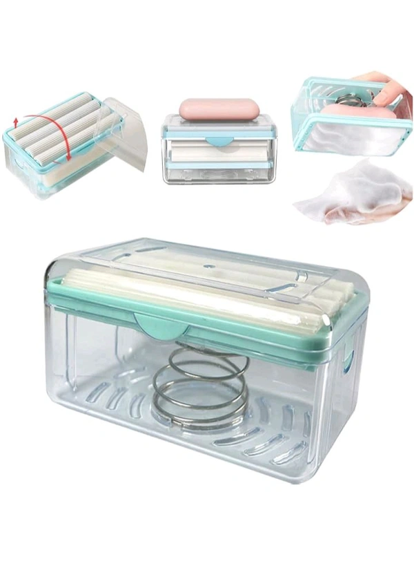 Portable Soap Dish And Dispenser 2 In 1 Roller,Drain Holes And Foamin