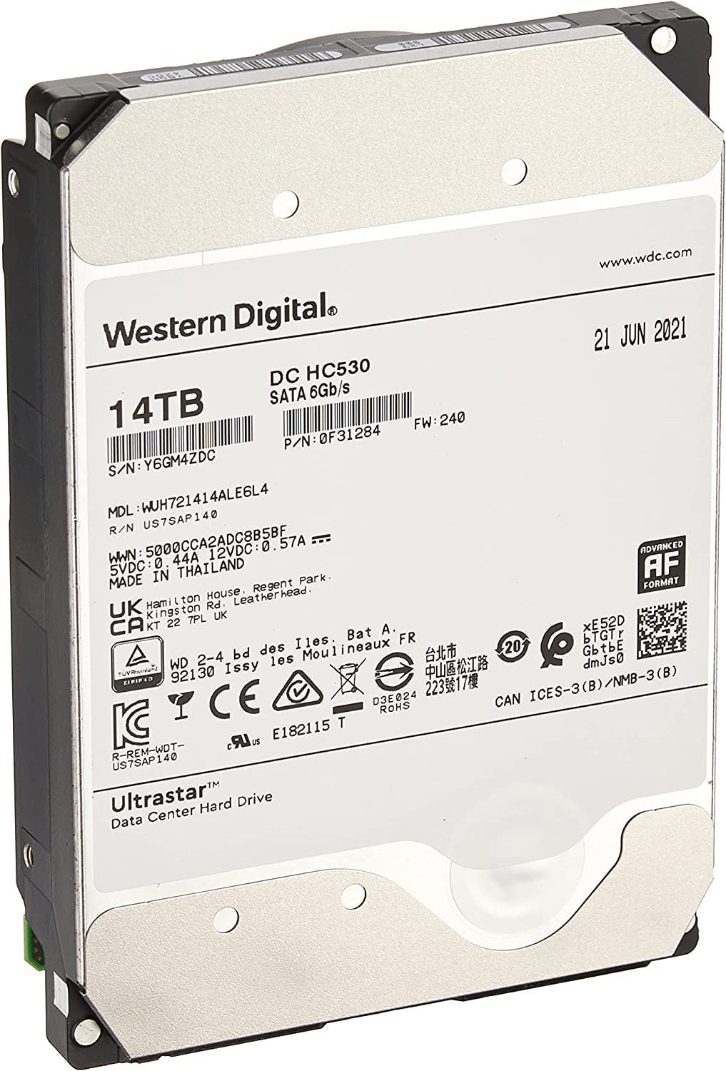 通電900時間以下 大容量HDD WD20TB HC560 NAS 3.5インチ