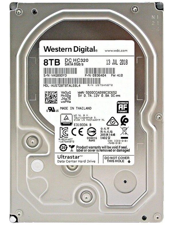 Western Digital 8TB Ultrastar SATA HDD 3.5''(HUS728T8TALE6L4)