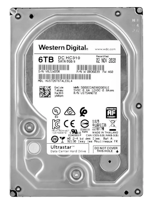 Western Digital 6TB Ultrastar SATA HDD 3.5''(HUS726T6TALE6L4)