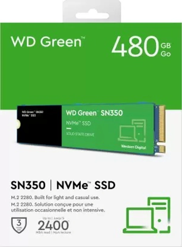 Western Digital 480GB Green SN350 NVMe M.2 Internal SSD Western Digital 480GB Green SN350 NVMe M.2 Internal SSD