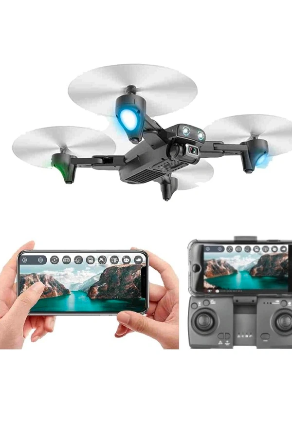 4K HD Wi-Fi Dual Camera Drone with Selfie Gesture Mode & 1600mAh Batteries, Multi 2battery Set Gps Tracking Full Phone Control 