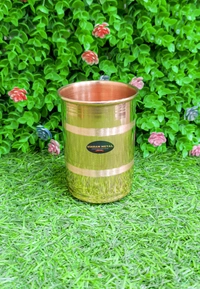 VIKRAM METAL  Copper water glass set of 6 - 3.5 INCH
