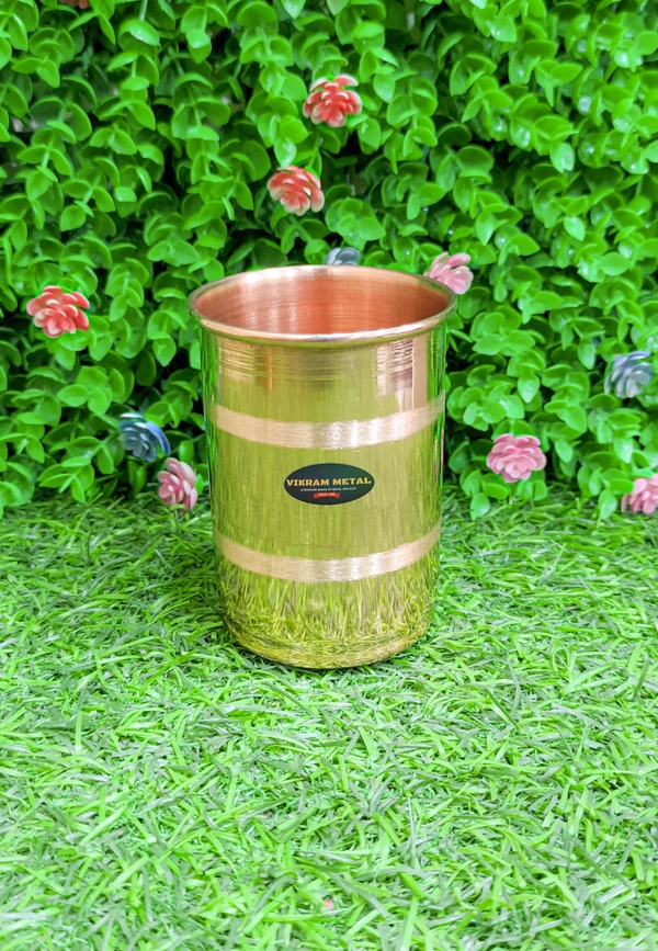 VIKRAM METAL  Copper water glass set of 6 - 3.5 INCH