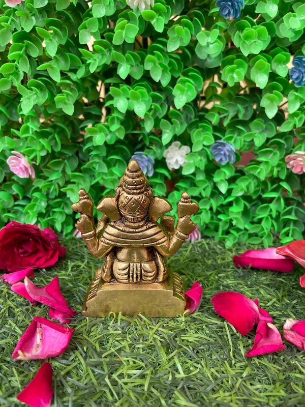 VIKRAM METAL Brass Ganesh  Murti  - 3.2 INCH, GOLDEN