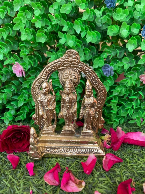 VIKRAM METAL  Brass Ram Darbar  - 4.5 inch, GOLDEN
