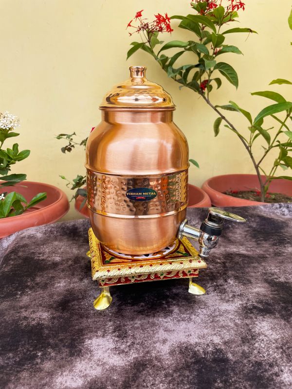 VIKRAM METAL Copper Richlook water dispenser with tap - 9 INCH, 2000ML