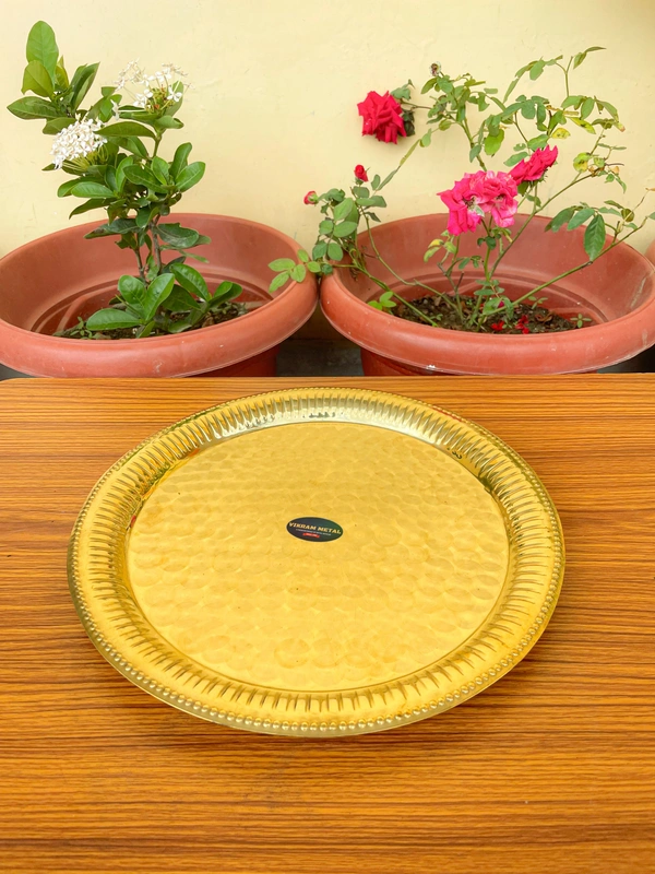 VIKRAM METAL Brass diamond plate  - 11 INCH, GOLDEN