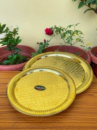VIKRAM METAL Brass diamond plate  - 11 INCH, GOLDEN